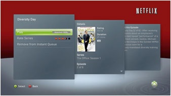  Neflix  Xbox 360:  